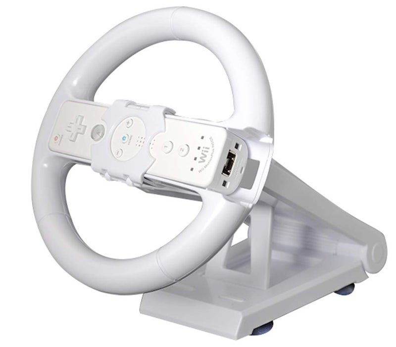 OSTENT Multi-angle Racing Game Steering Wheel Stand for Nintendo Wii Console Controller Color White - Image 4